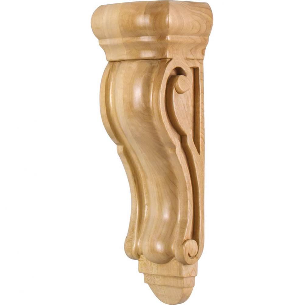 3-5/8'' W x 2-1/2'' D x 10'' H Rubberwood Scrolled Corbel