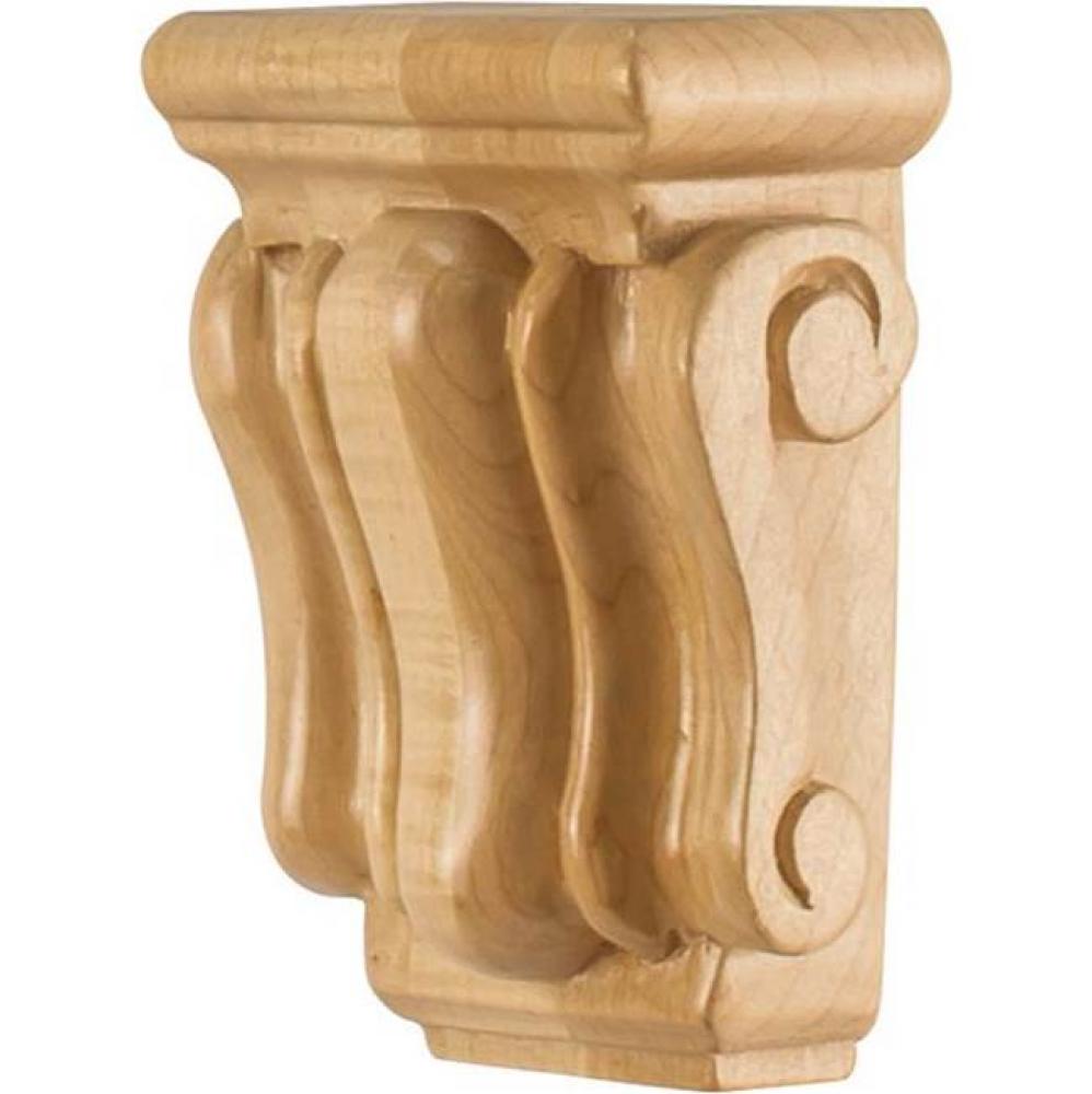 3'' W x 1-1/2'' D x 4-1/4'' H Maple Mini Scrolled Corbel