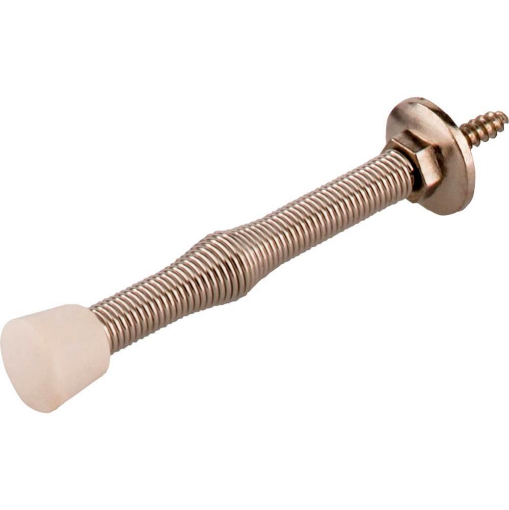 3'' Nickel Spring Door Stop with Rubber Tip