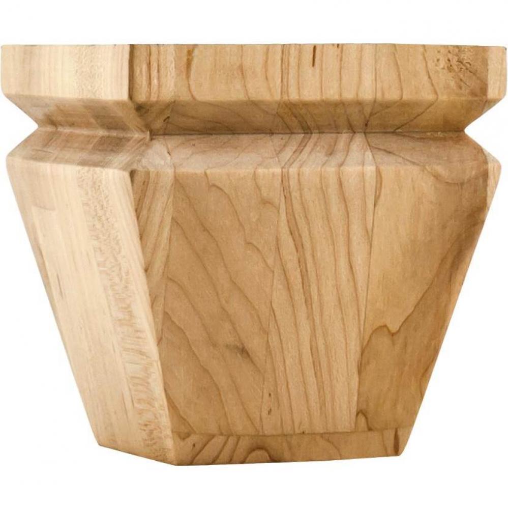 4'' W x 4'' D x 4'' H Hard Maple Square Tapered Bun Foot