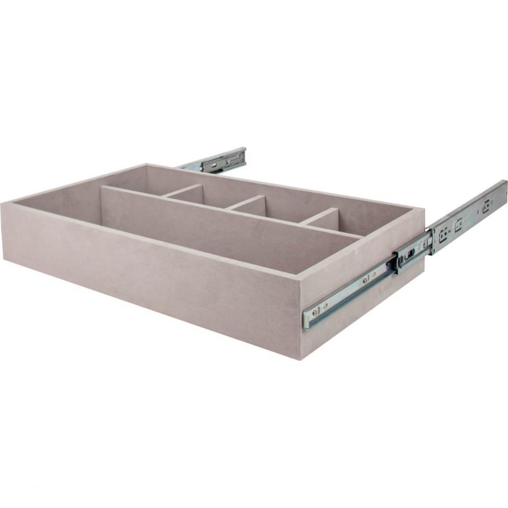 Grey Felt 5-Compartment Jewelry Organizer Drawer