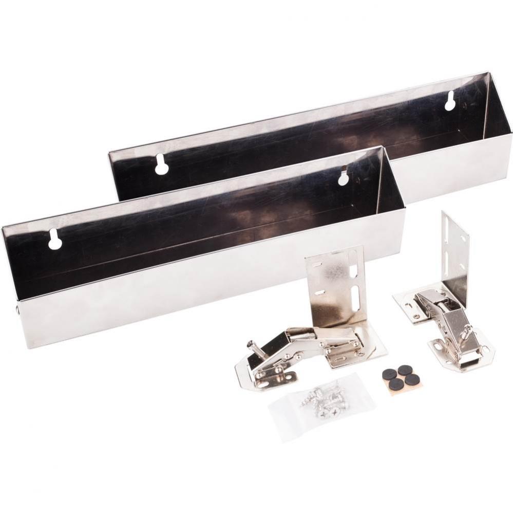 11'' Slim Depth Stainless Steel Tip-Out Tray Kit for Sink Front