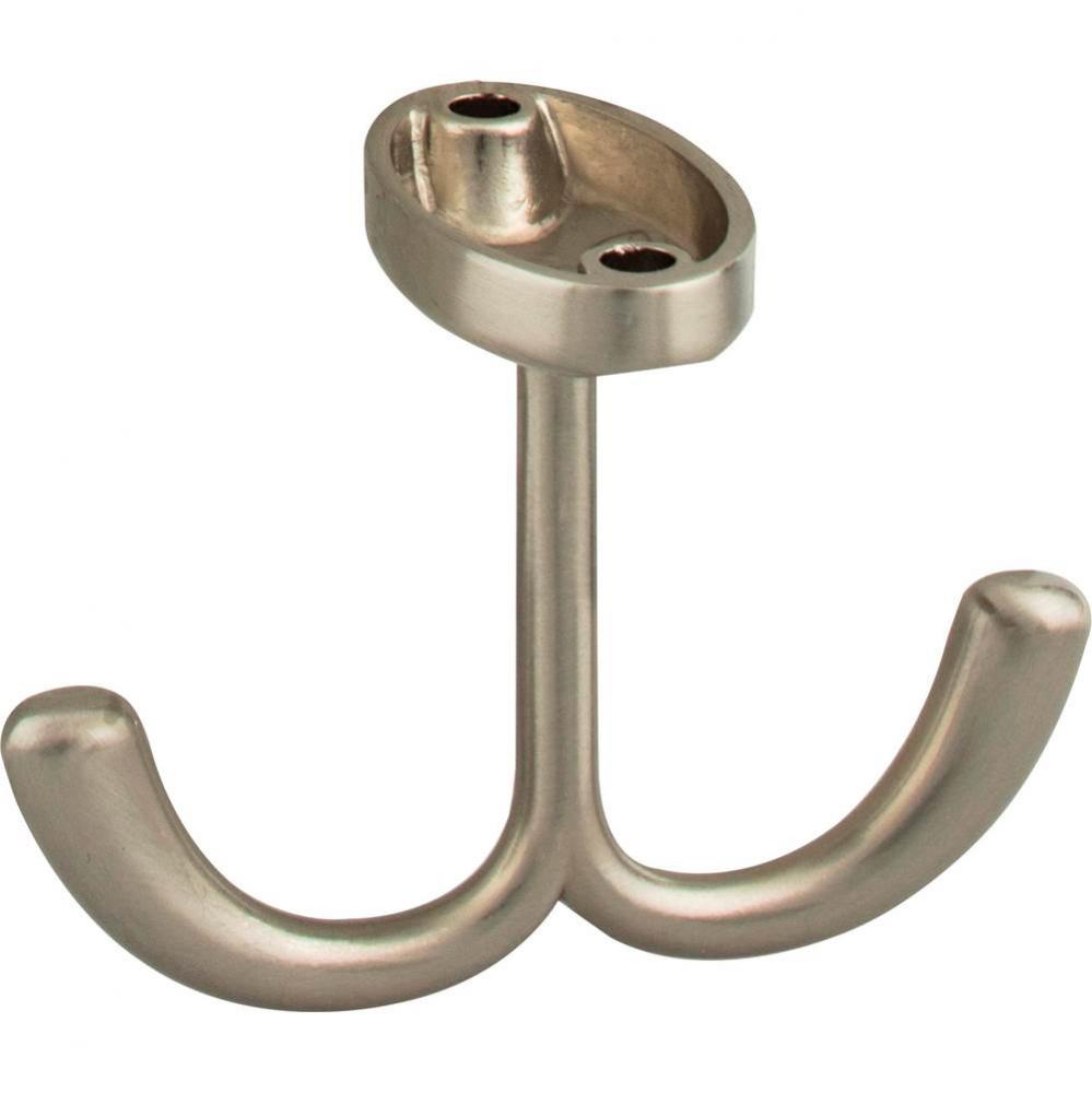 1-9/16'' Satin Nickel Double Prong Ceiling Mounted Hook