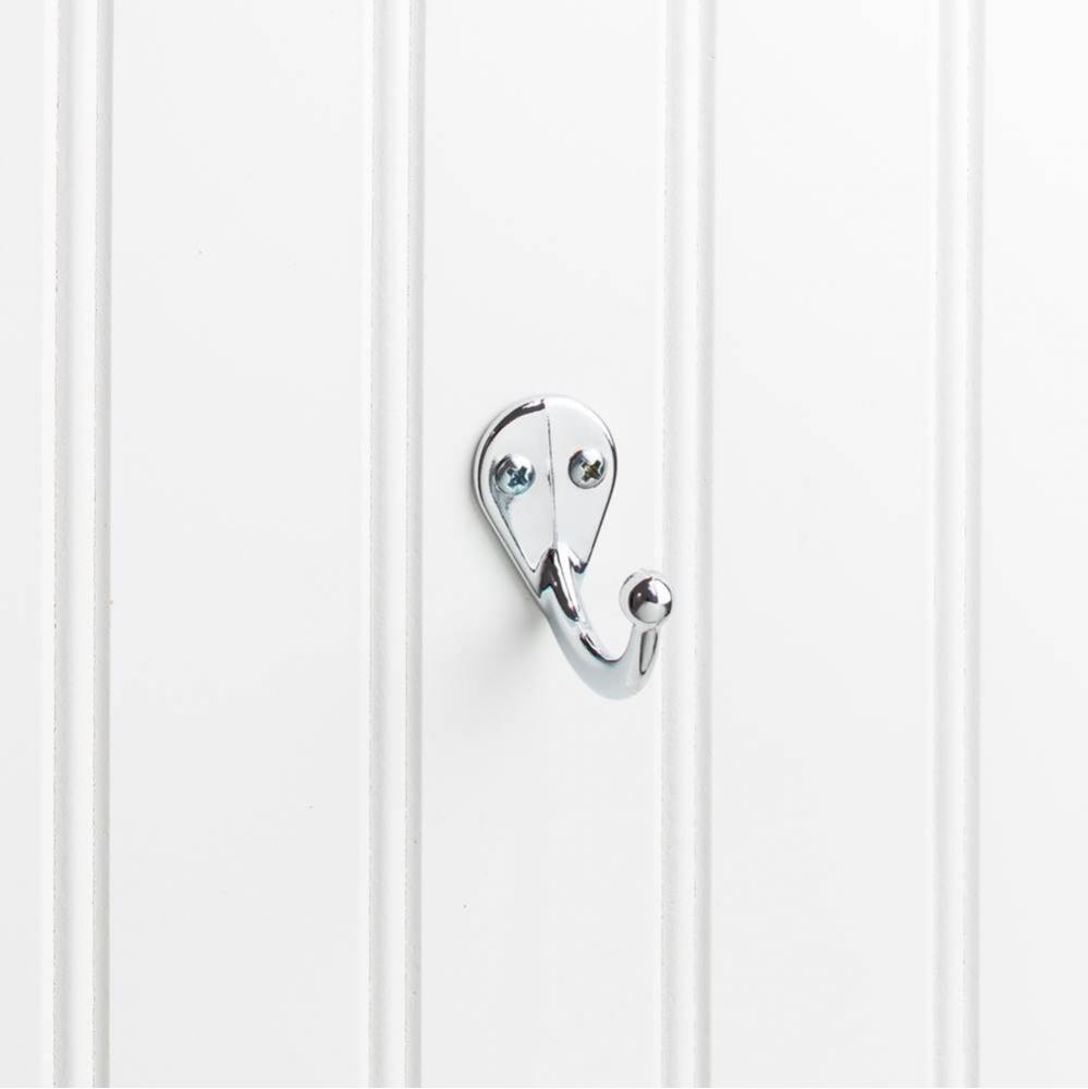 1-3/4'' Polished Chrome Traditional Single Prong Ball End Wall Mounted Hook