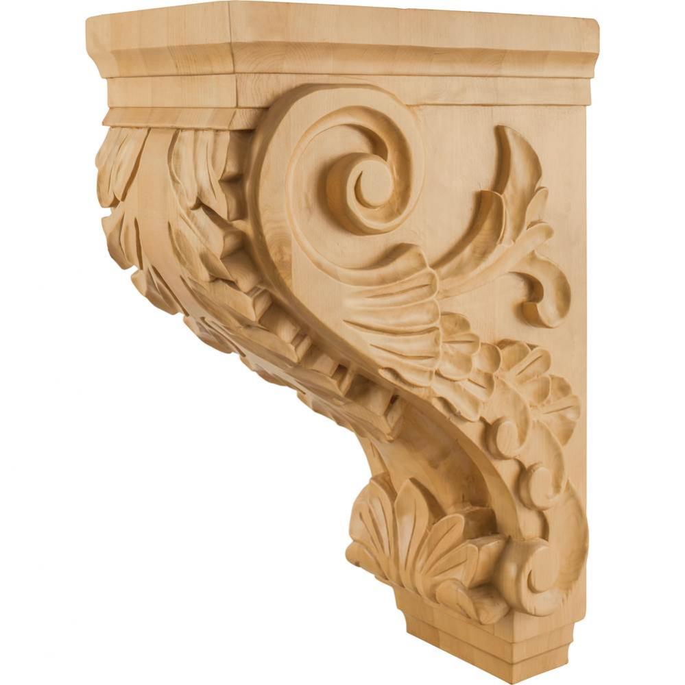 9-1/2'' W x 16'' D x 24'' H White Birch Acanthus Corbel