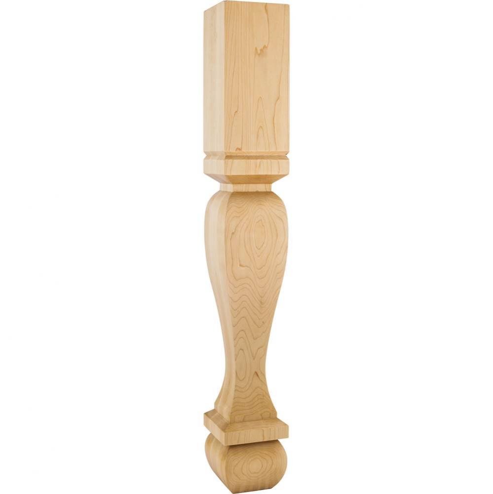 5'' W x 5'' D x 35-1/2'' H Cherry Footed Square Post