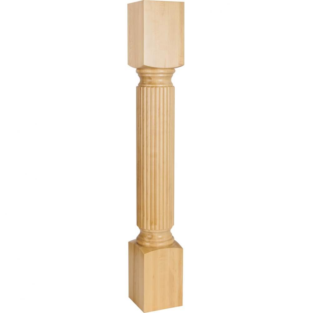 5'' W x 5'' D x 35-1/2'' H Rubberwood Reed Post