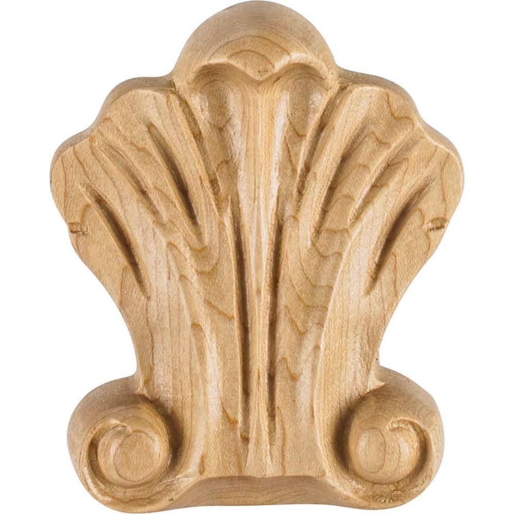 3-1/4'' W x 3/4'' D x 3-3/4'' H Maple Shell Applique