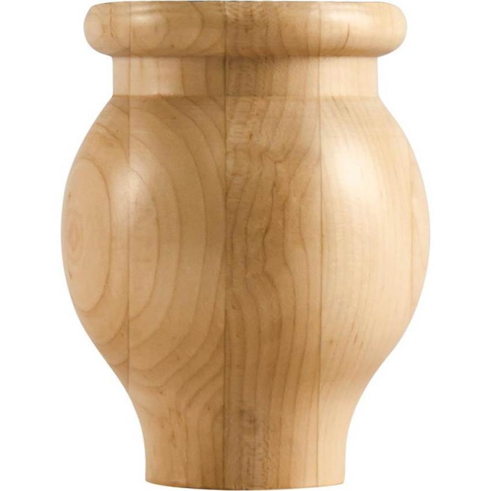 4'' W x 4'' D x 5'' H Rubberwood Round Ogee Bun Foot