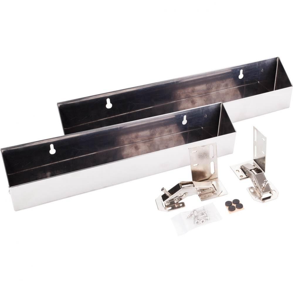 14'' Stainless Steel Tip-Out Tray Kit for Sink Front