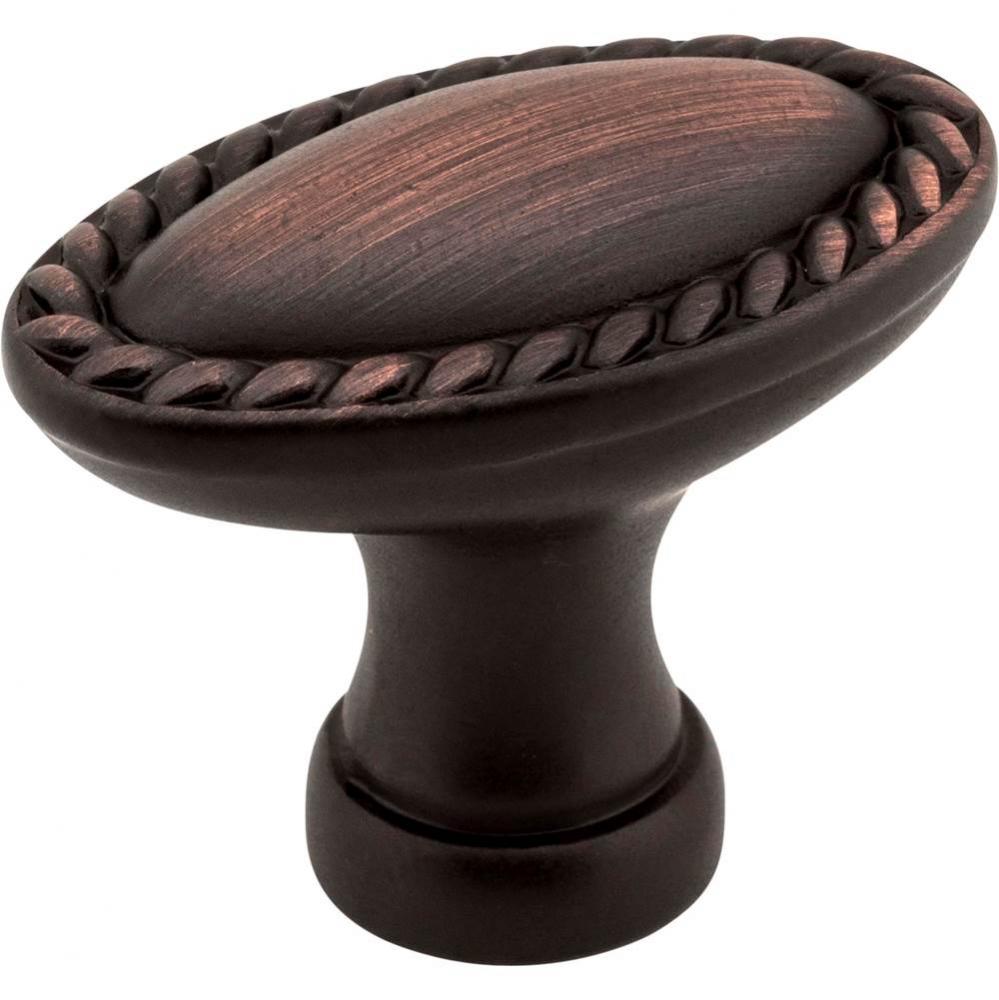 1-3/8'' Overall Length Brushed Oil Rubbed Bronze Oval Rope Detailed Lindos Cabinet Knob