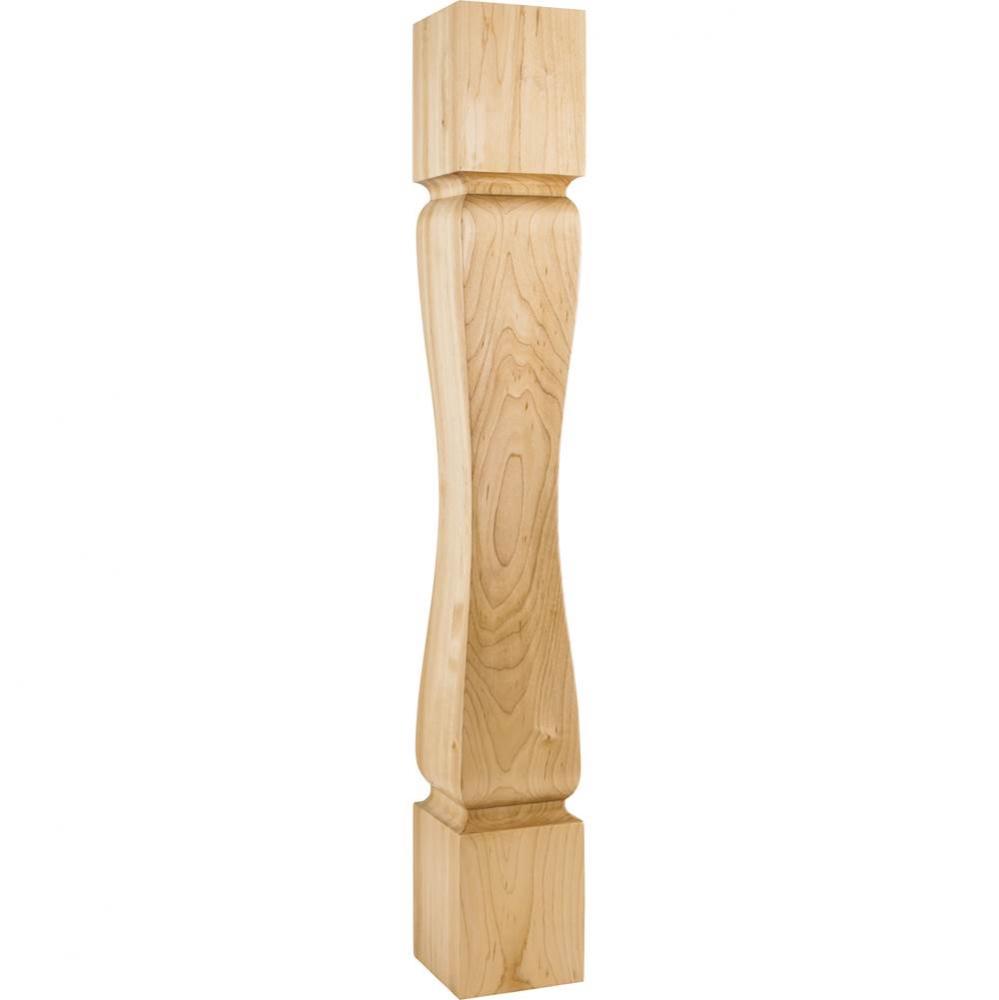 5'' W x 5'' D x 35-1/2'' H White Birch Baroque Minimalist Post