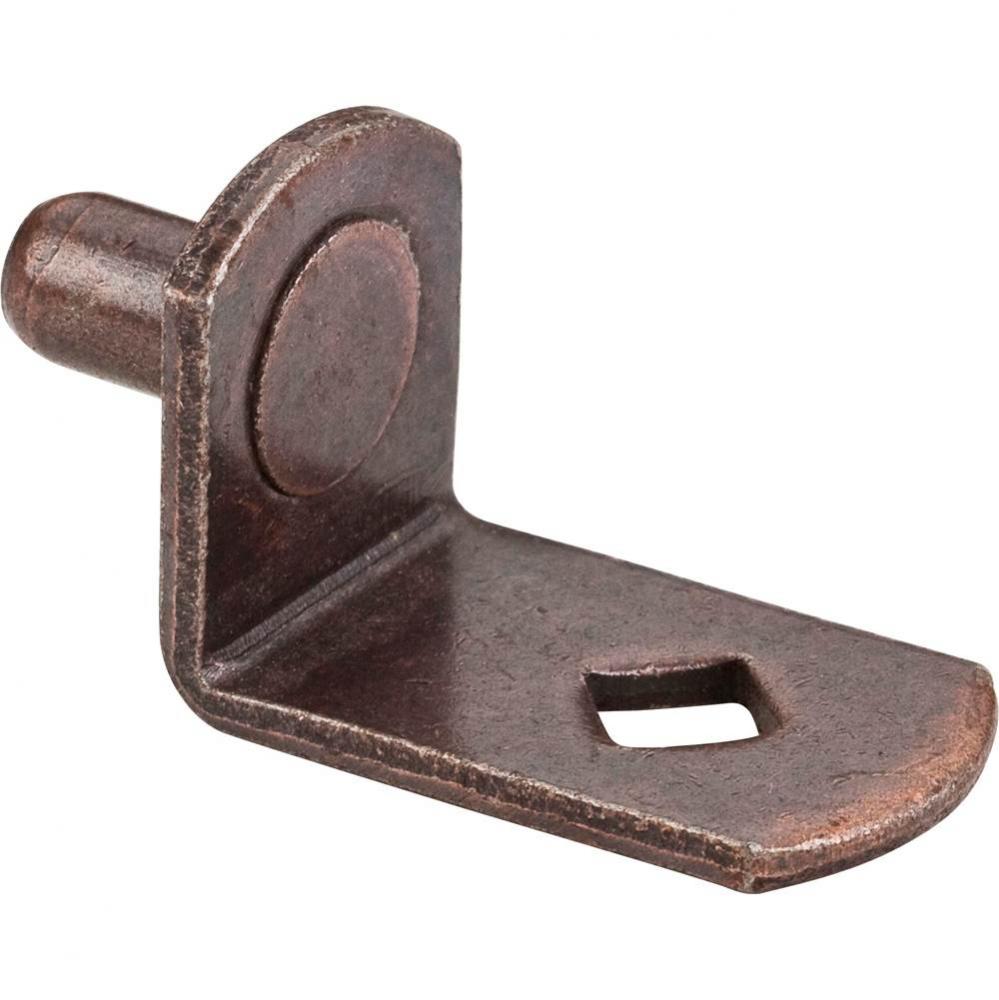 Antique Copper 5 mm Pin Angled Shelf Support with 3/4'' Arm and Diamond Hole - Priced an