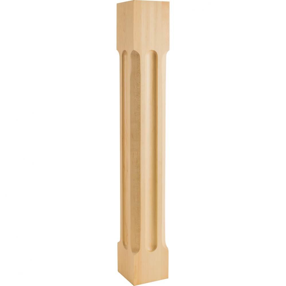 5'' W x 5'' D x 35-1/2'' H Rubberwood Scooped Post