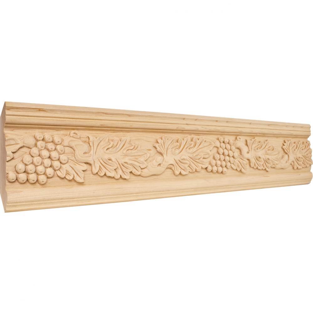 1-1/8'' D x 4-3/4'' H Maple Acanthus and Grape Hand Carved Moulding