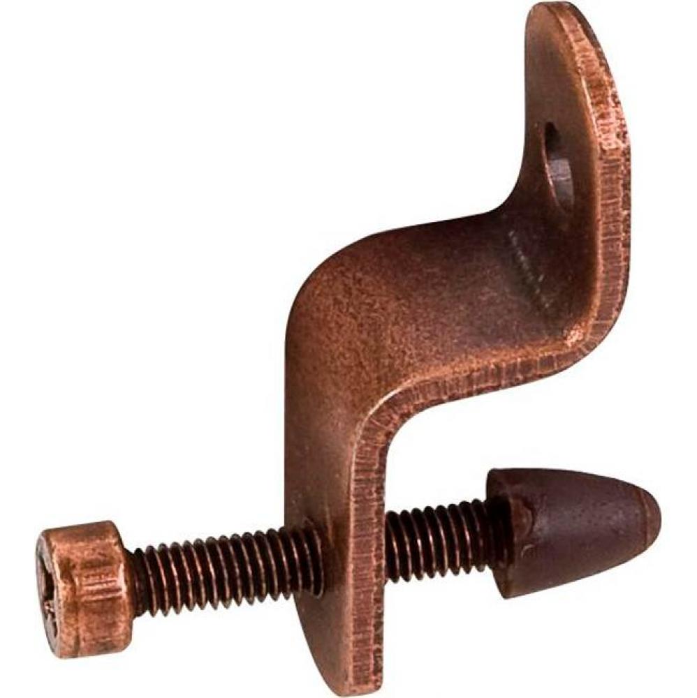 1-1/8'' Height Antique Copper Glass Retainer Clip with 3/4'' Adjustment Screw