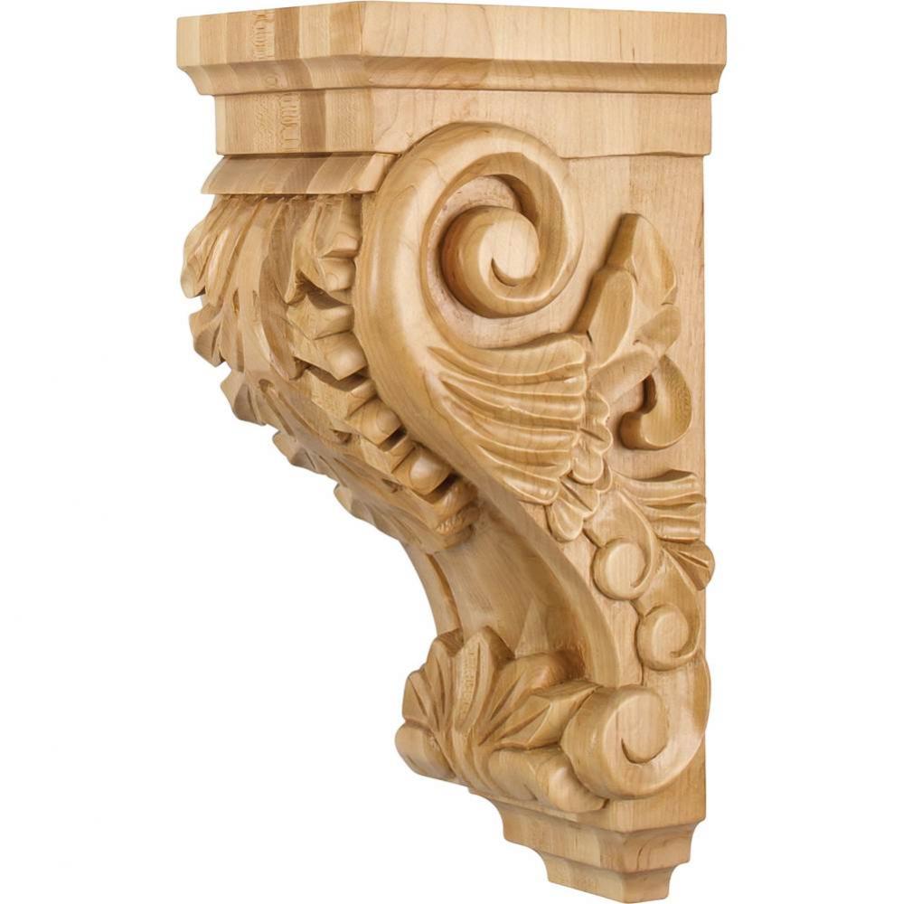 5'' W x 7'' D x 14'' H Alder Acanthus Corbel