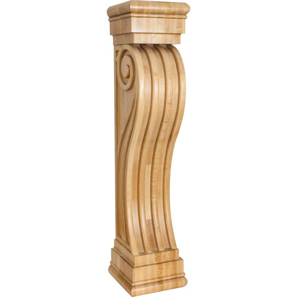 8'' W x 8'' D x 36'' H Cherry Fluted Art Deco Fireplace Corbel