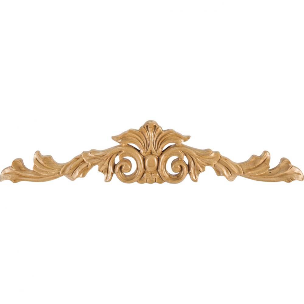 15-1/4'' W x 1/2'' D x 3-1/4'' H Maple Acanthus Onlay