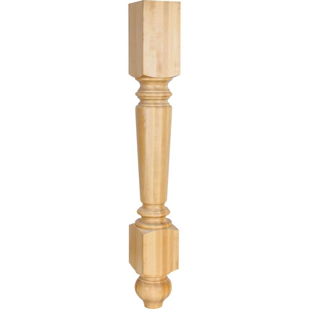 4-1/2'' W x 4-1/2'' D x 35-1/2'' H Rubberwood Turned Leg