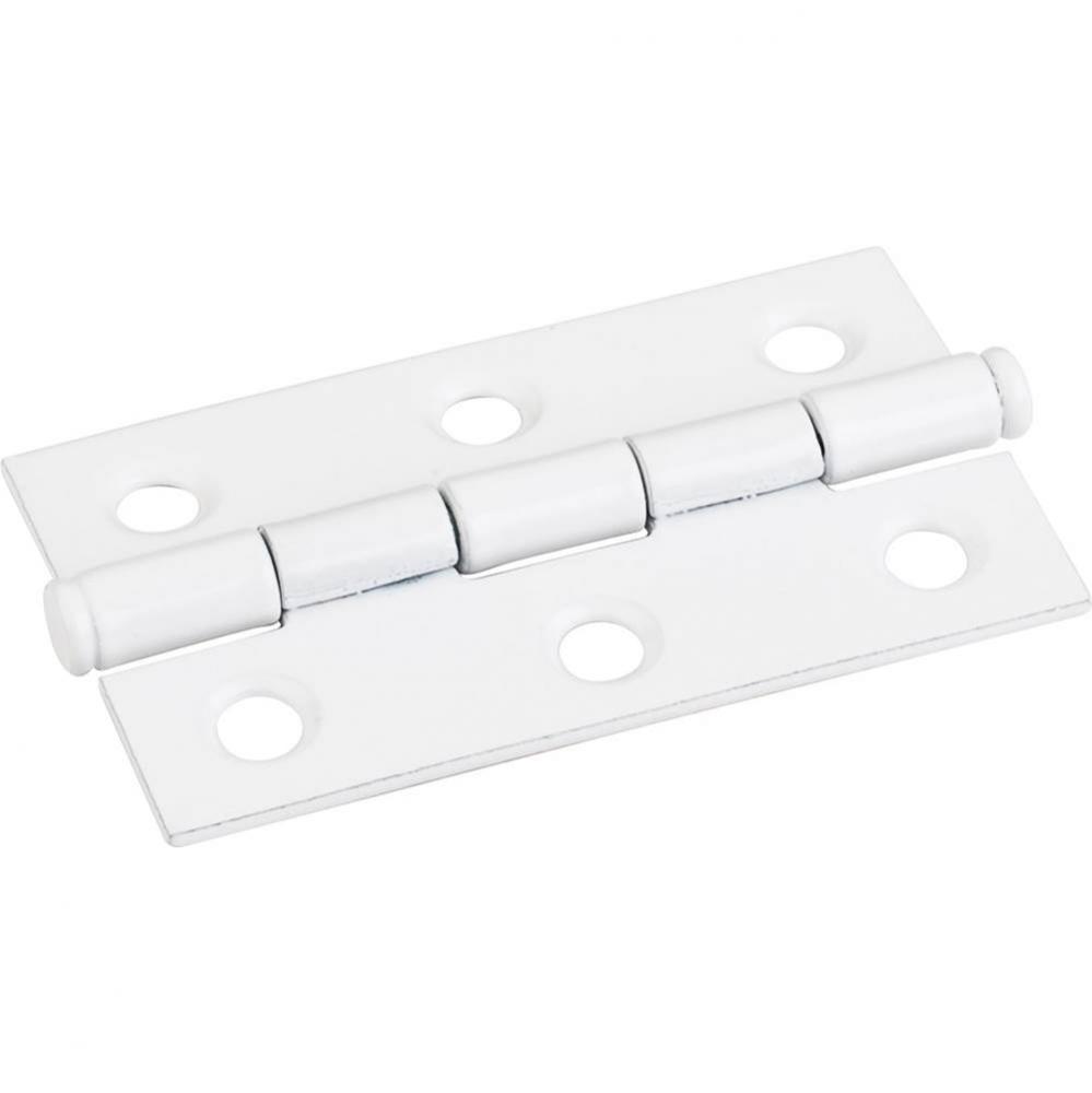 Bright White 2-1/2'' x 1-1/2'' Single Half Swaged Butt Hinge