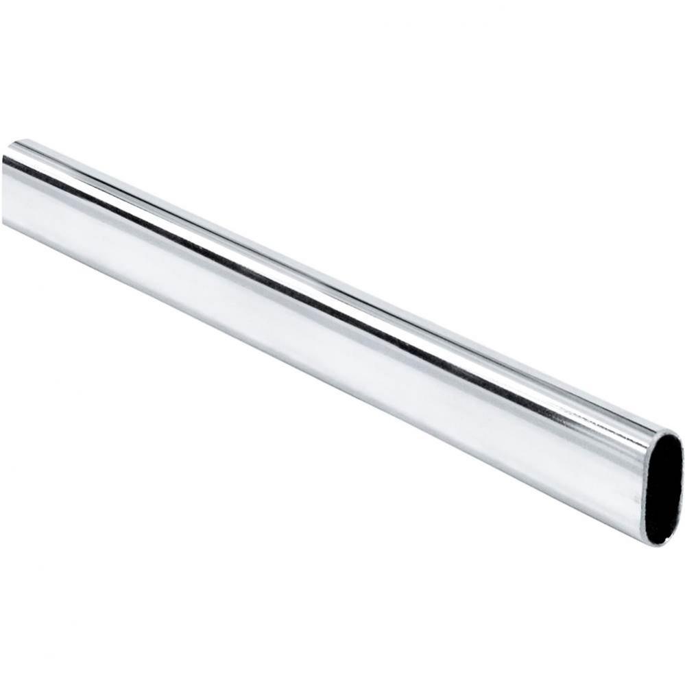 Chrome 1.0 mm x 8'' Long Oval Steel Closet Rod