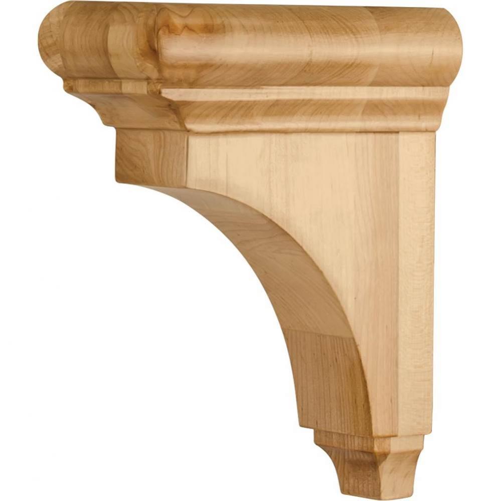 3'' W x 6-1/2'' D x 8'' H Rubberwood Bullnose Cap Corbel