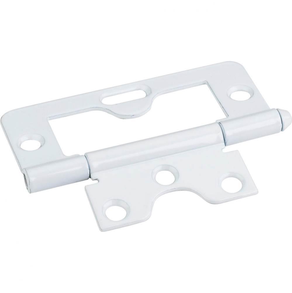 White 3'' Swaged Loose Pin Non-Mortise Hinge with 1 Slot