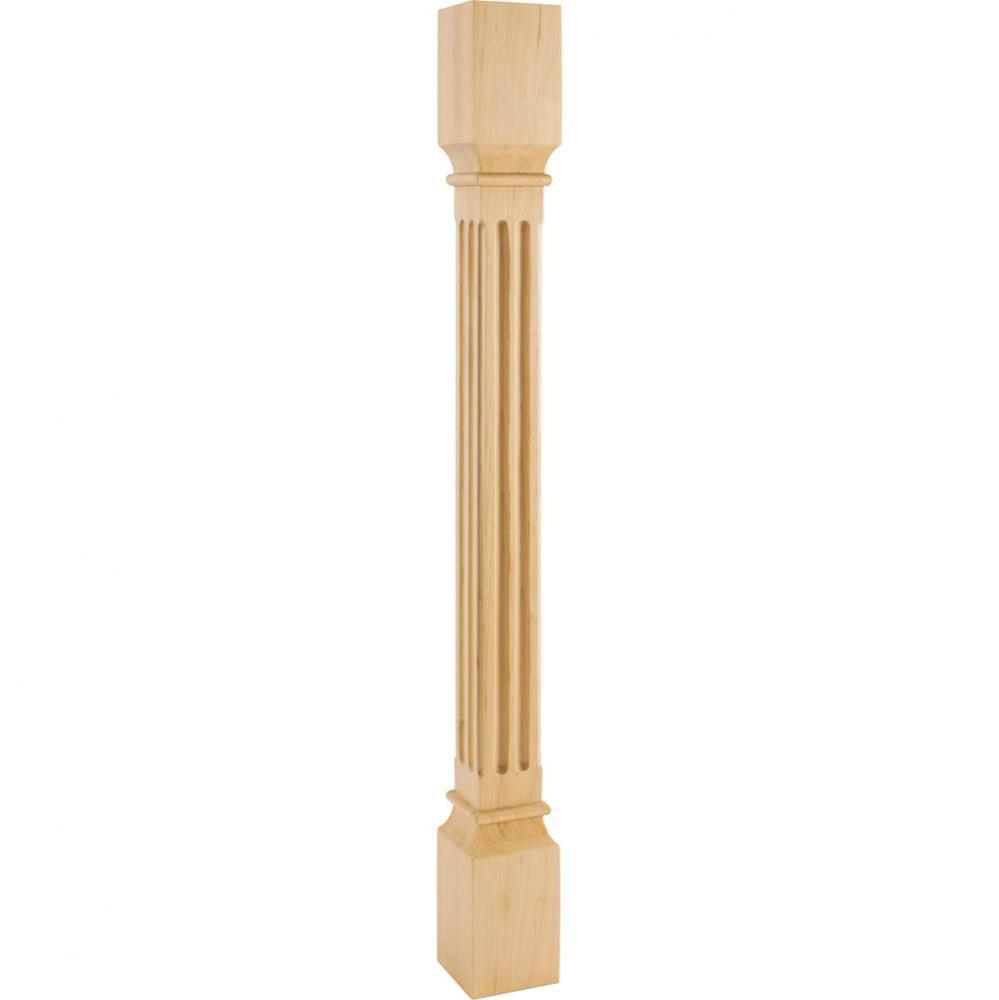 3-1/2'' W x 3-1/2'' D x 35-1/2'' H White Birch Fluted Post