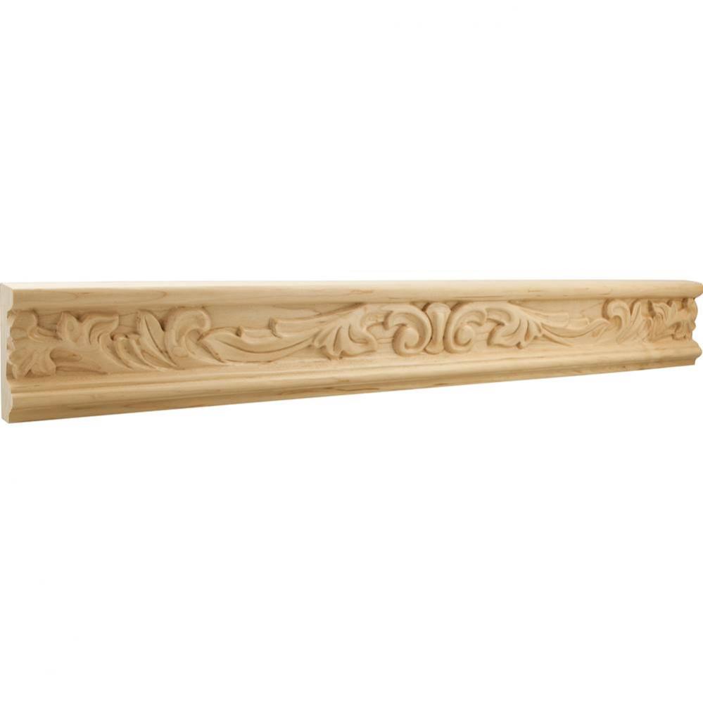 1'' D x 3'' H Hard Maple Acanthus Leaf Hand Carved Moulding