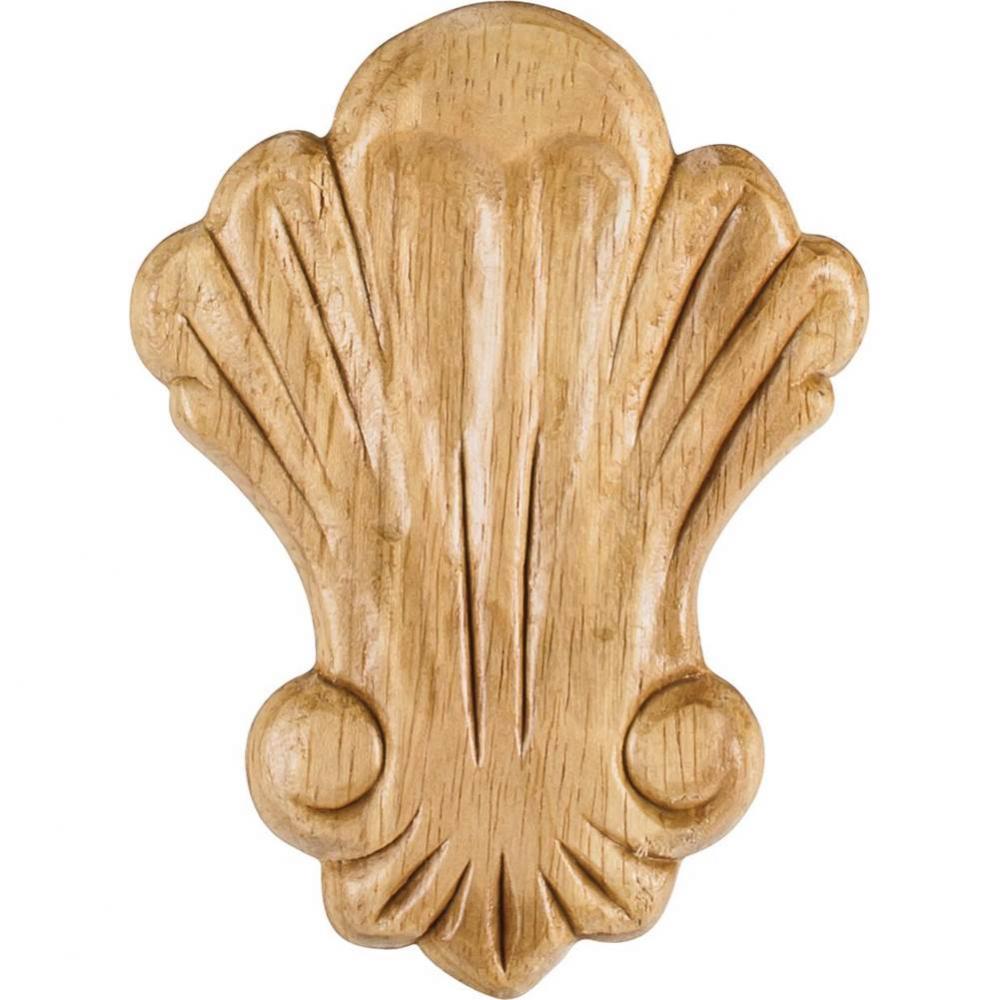 3-1/4'' W x 5/16'' D x 4-3/8'' H Rubberwood Pressed Shell Applique