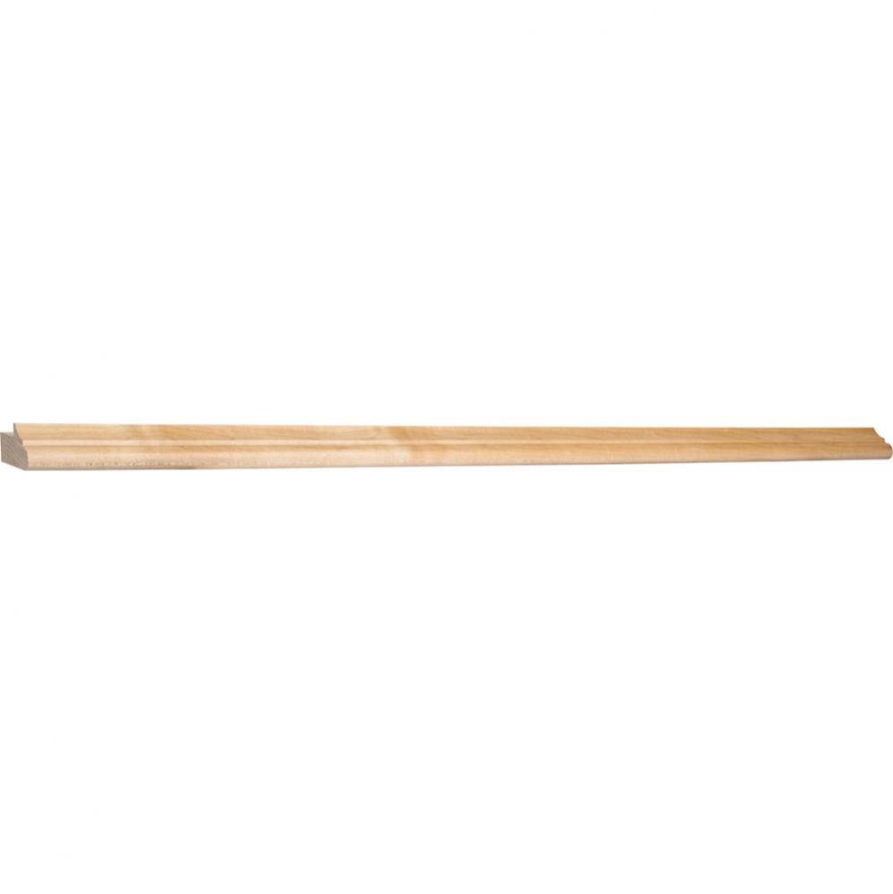 1-1/2'' D x 13/16'' H Hard Maple Bullnose and Cove Light Rail Moulding