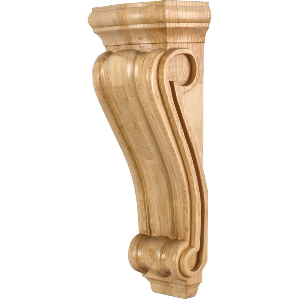 5-3/8'' W x 3-1/2'' D x 14'' H Cherry Scrolled Corbel