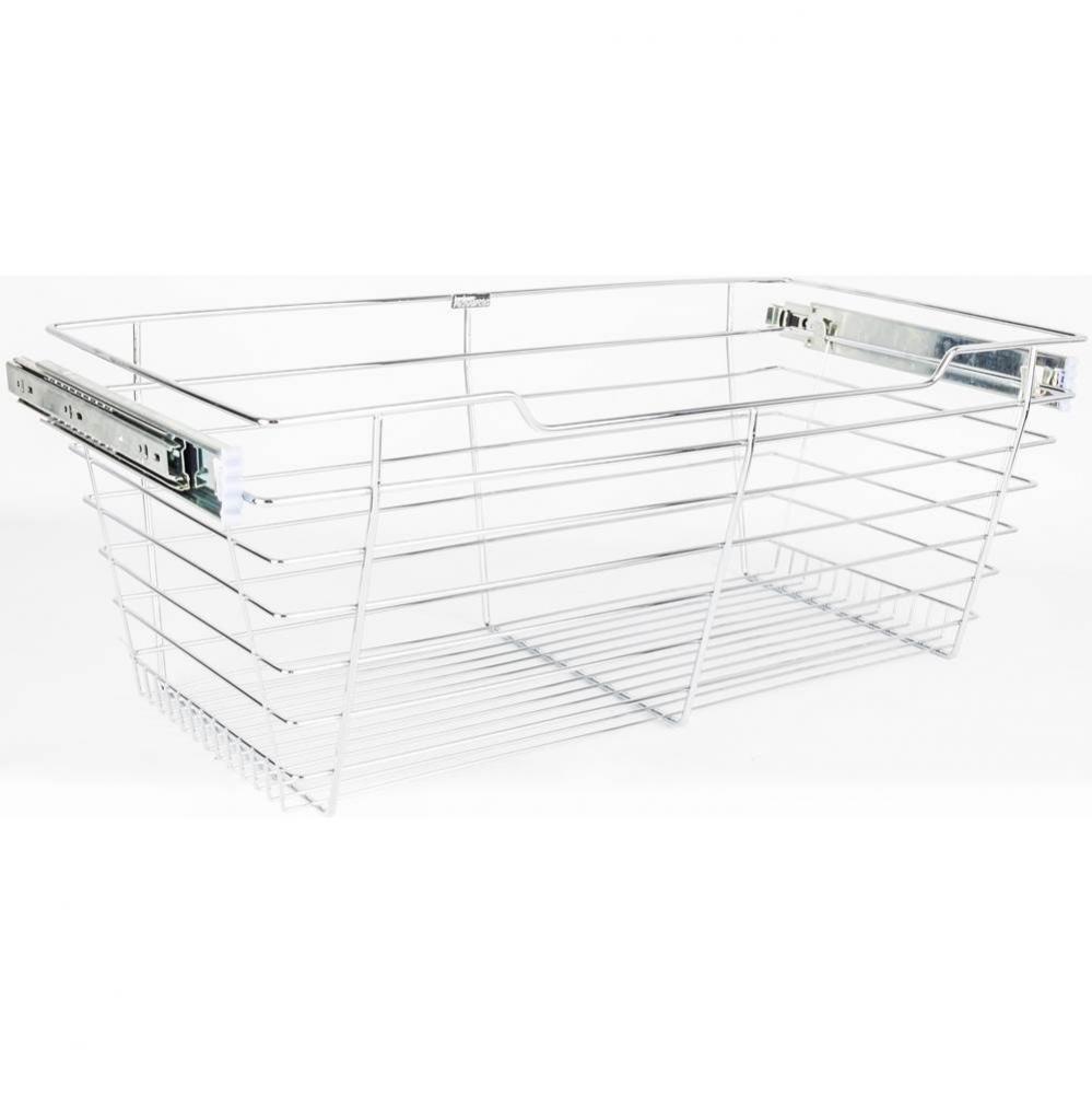 Chrome Closet Pullout Basket with Slides 14''D x 23''W x 11''H