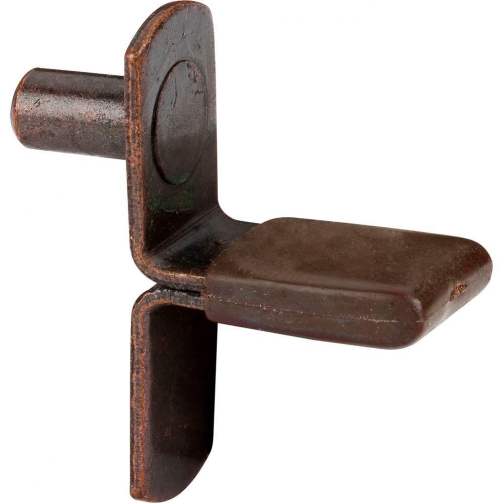 Antique Copper 1/4'' Pin Shelf Support with 7/8'' Arm and Brown Sleeve - Price