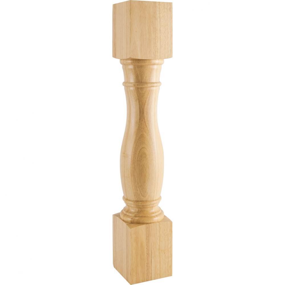 6'' W x 6'' D x 35-1/2'' H Rubberwood Turned Post