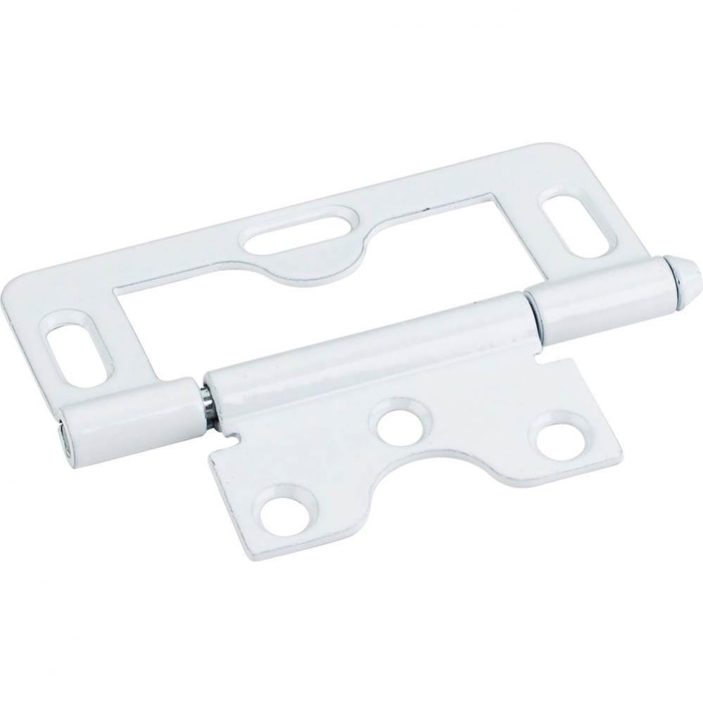 White 3'' Loose Pin Non-Mortise Hinge with 3 Slots