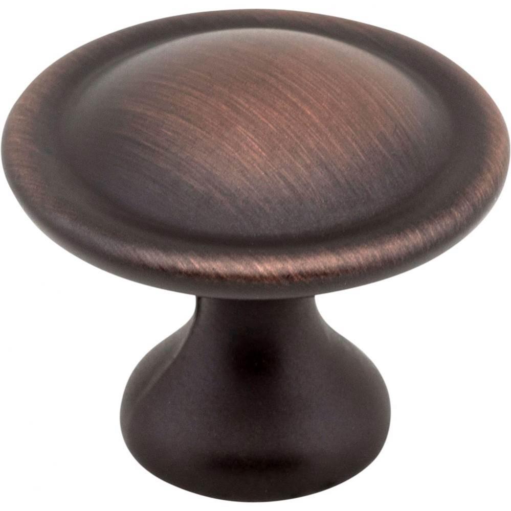 1-1/8'' Diameter Brushed Oil Rubbed Bronze Button Watervale Cabinet Mushroom Knob