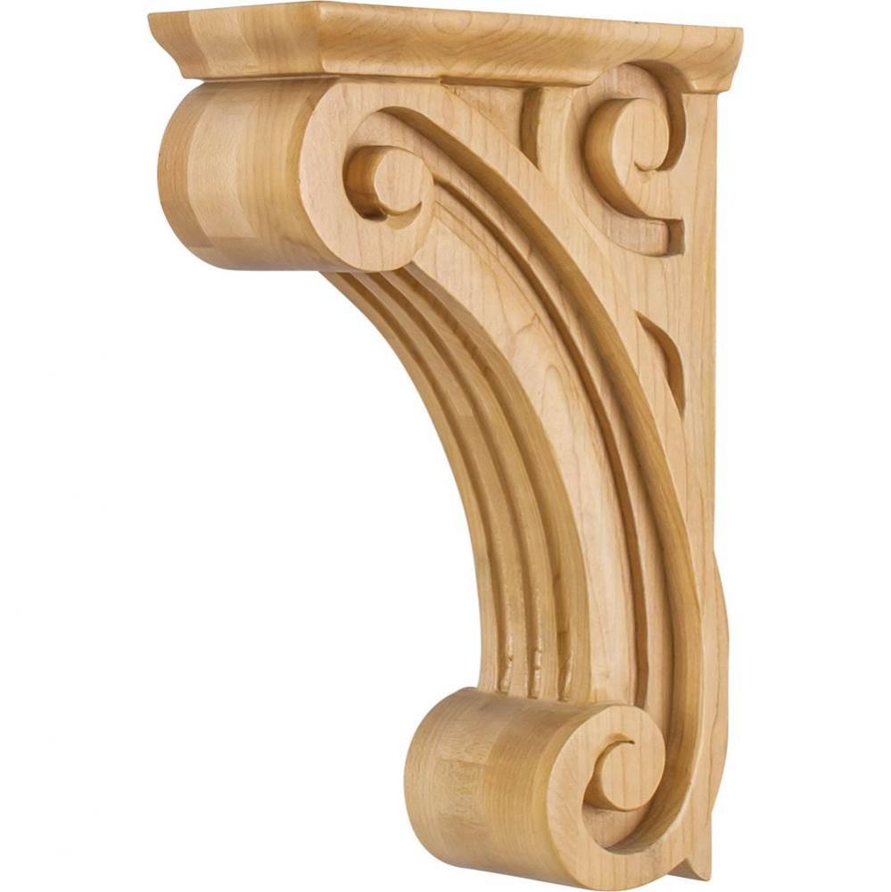 3'' W x 6-1/2'' D x 10'' H Alder Scrolled Fluted Corbel