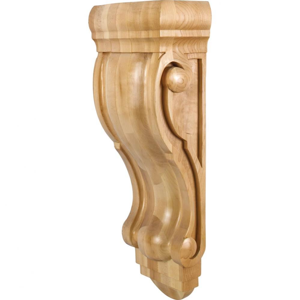 8-1/4'' W x 5-1/4'' D x 22'' H Rubberwood Scrolled Corbel