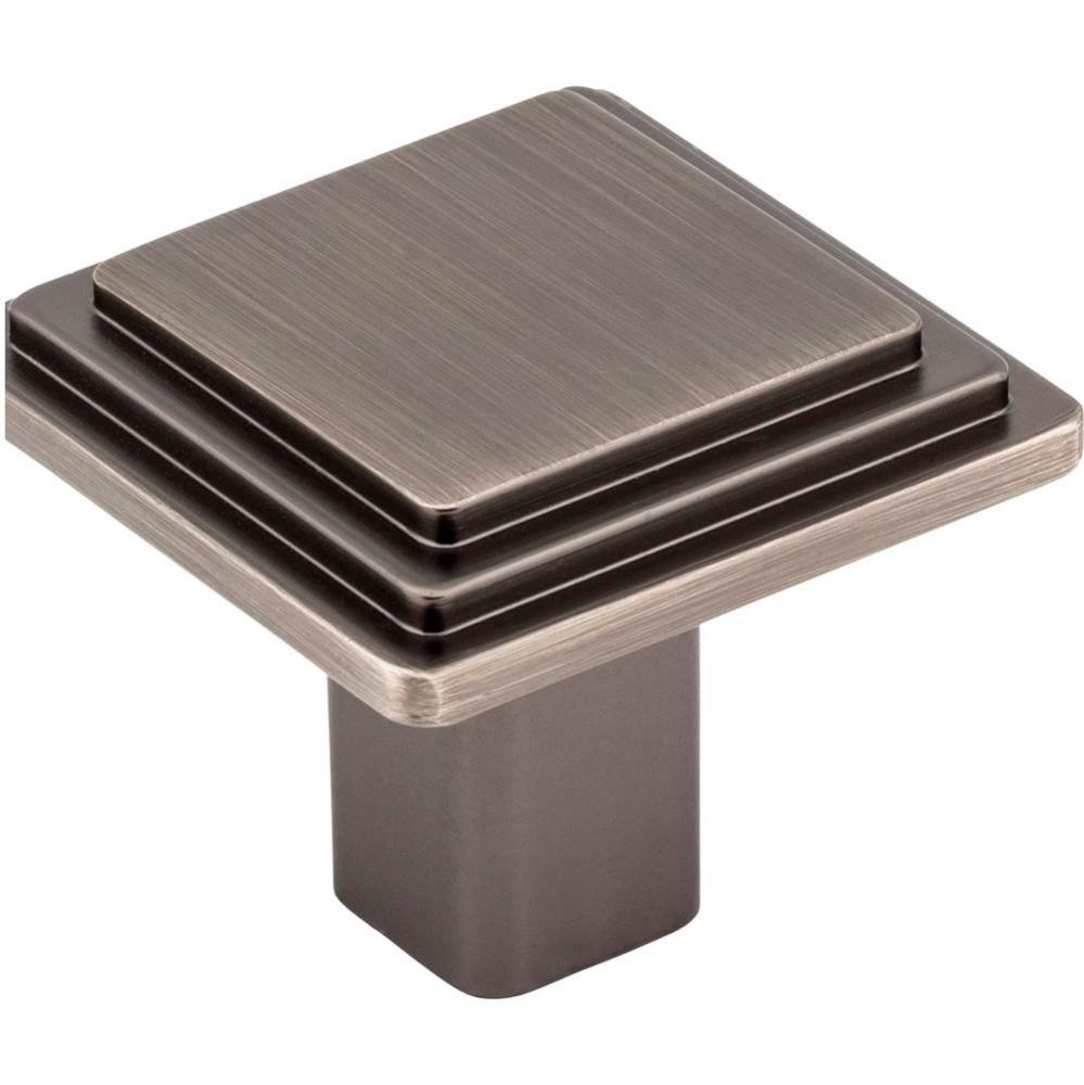 1-1/4'' Overall Length Brushed Pewter Square Calloway Cabinet Knob