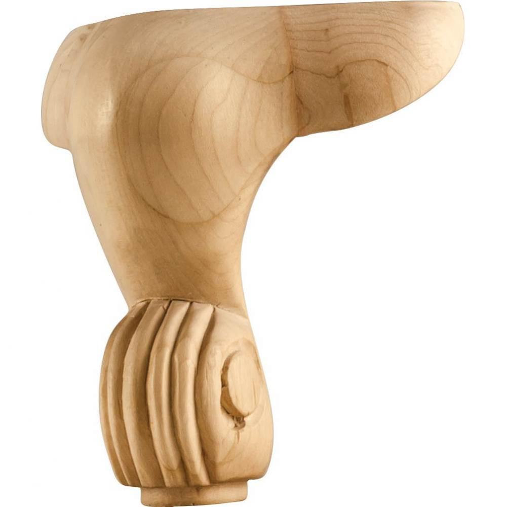 5'' W x 5'' D x 6'' H Rubberwood French Cut Leg