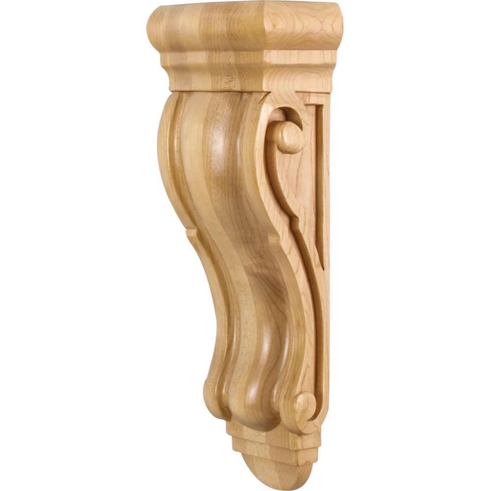 5'' W x 3-5/16'' D x 14'' H Rubberwood Scrolled Corbel