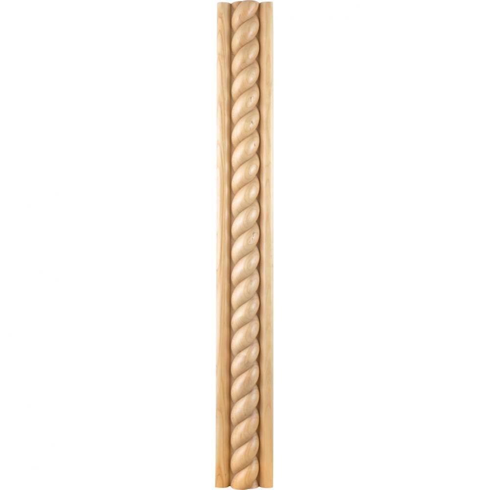 1-1/16'' D x 2-3/4'' H Hard Maple Rope Corner Moulding