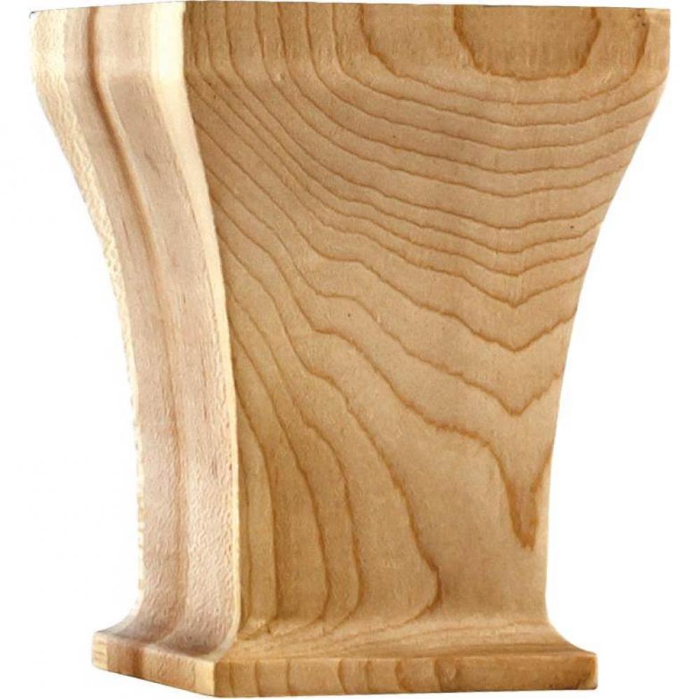 3-1/2'' W x 3-1/2'' D x 4-1/2'' H Maple Greek Bun Foot