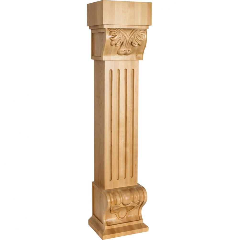 8'' W x 7'' D x 36'' H Alder Fluted Acanthus Fireplace Corbel