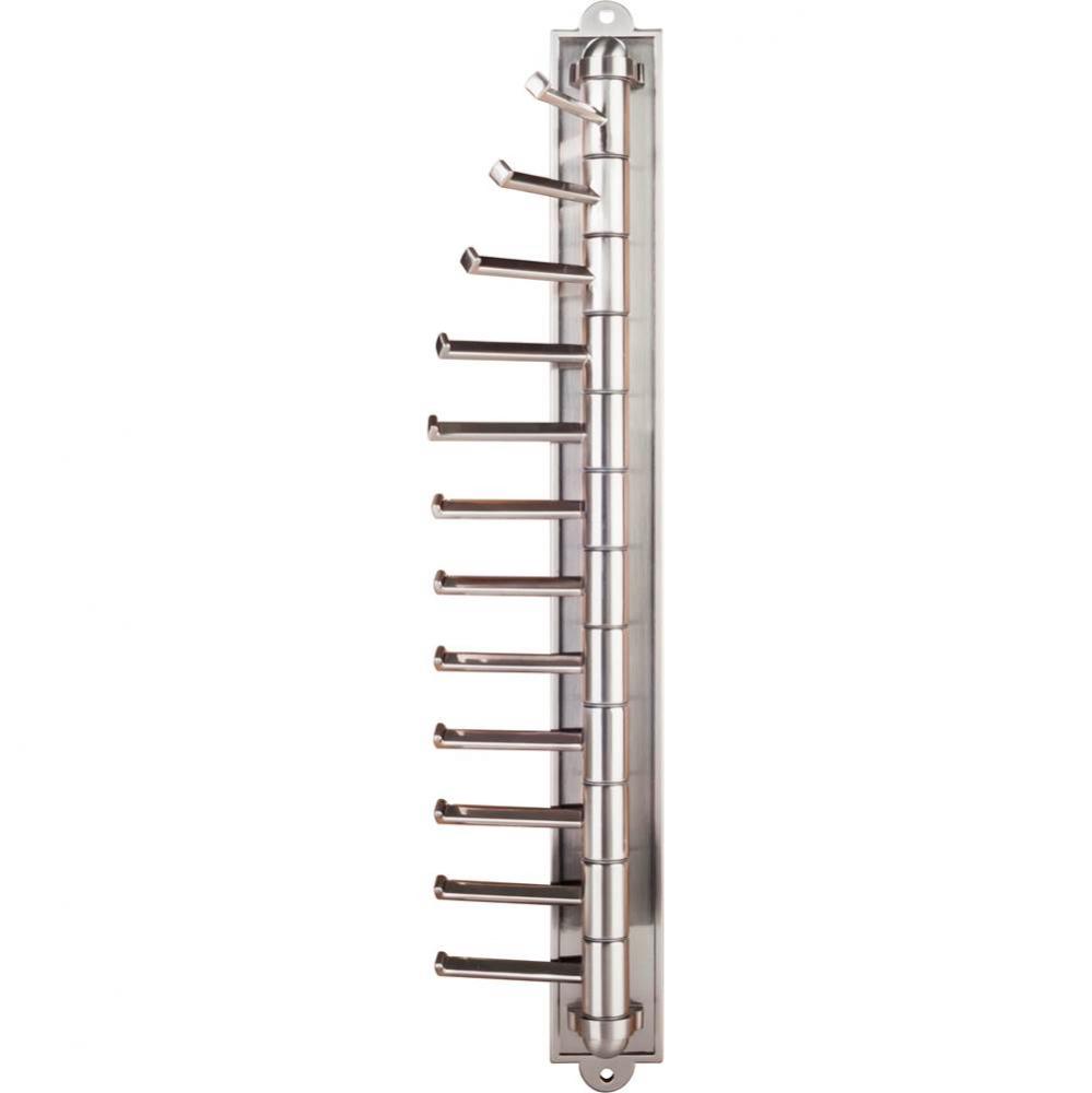 Satin Nickel 12-Hook Cascading Tie Organizer