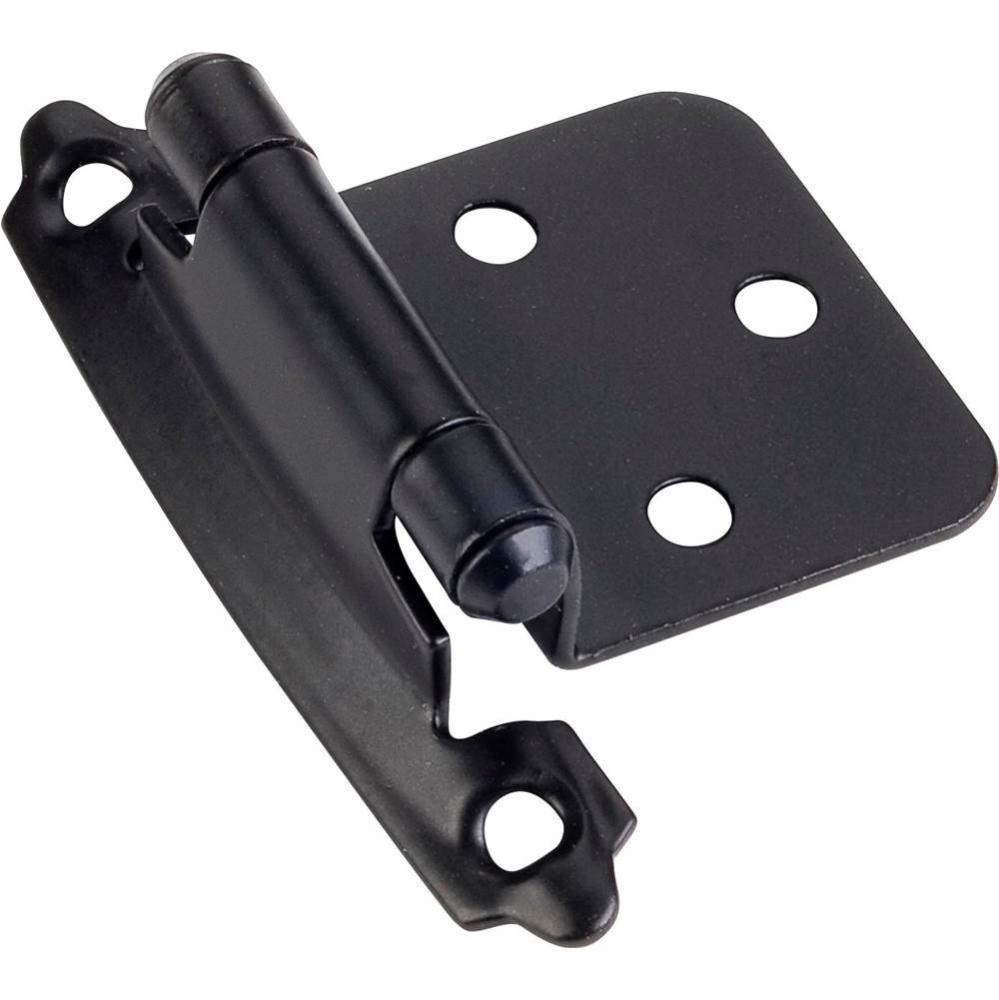 Decorative Self-closing Overlay Hinge, Face Frame Mount - Black