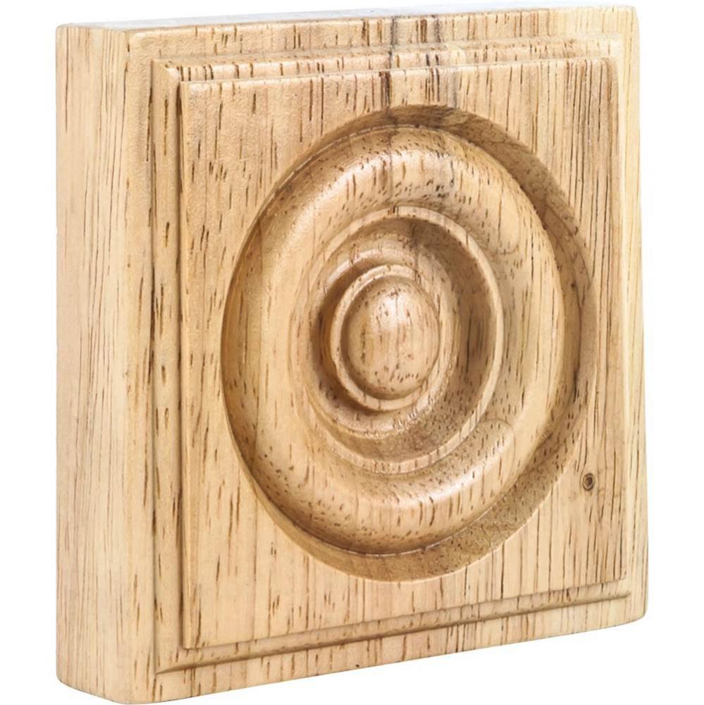 3-1/2'' W x 7/8'' D x 3-1/2'' H Rubberwood Traditional Rosette