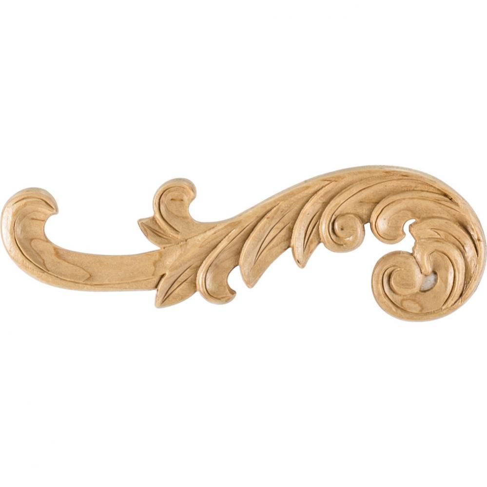 10-3/8'' W x 1/4'' D x 3-1/4'' H Left Curved Cherry Acanthus Appliqu